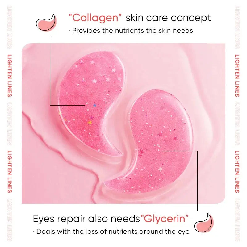 60pcs SADOER Rose Starry Collagen Eye Mask Anti Dark Circles Remove Eyes Bags Moisturizing Firming Eye Patches Eyes Skin Care Isra