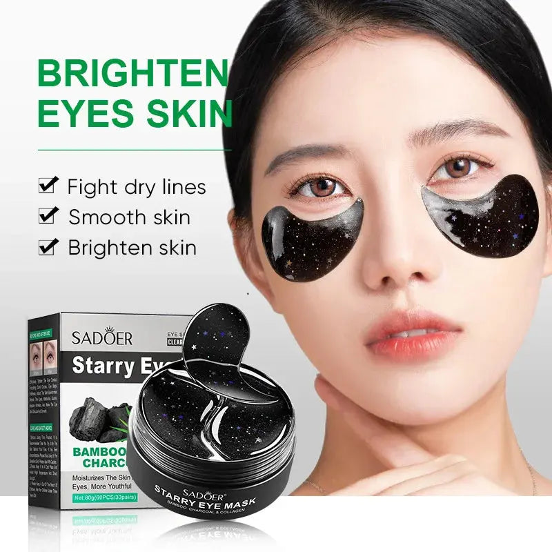 60pcs SADOER Rose Starry Collagen Eye Mask Anti Dark Circles Remove Eyes Bags Moisturizing Firming Eye Patches Eyes Skin Care Isra