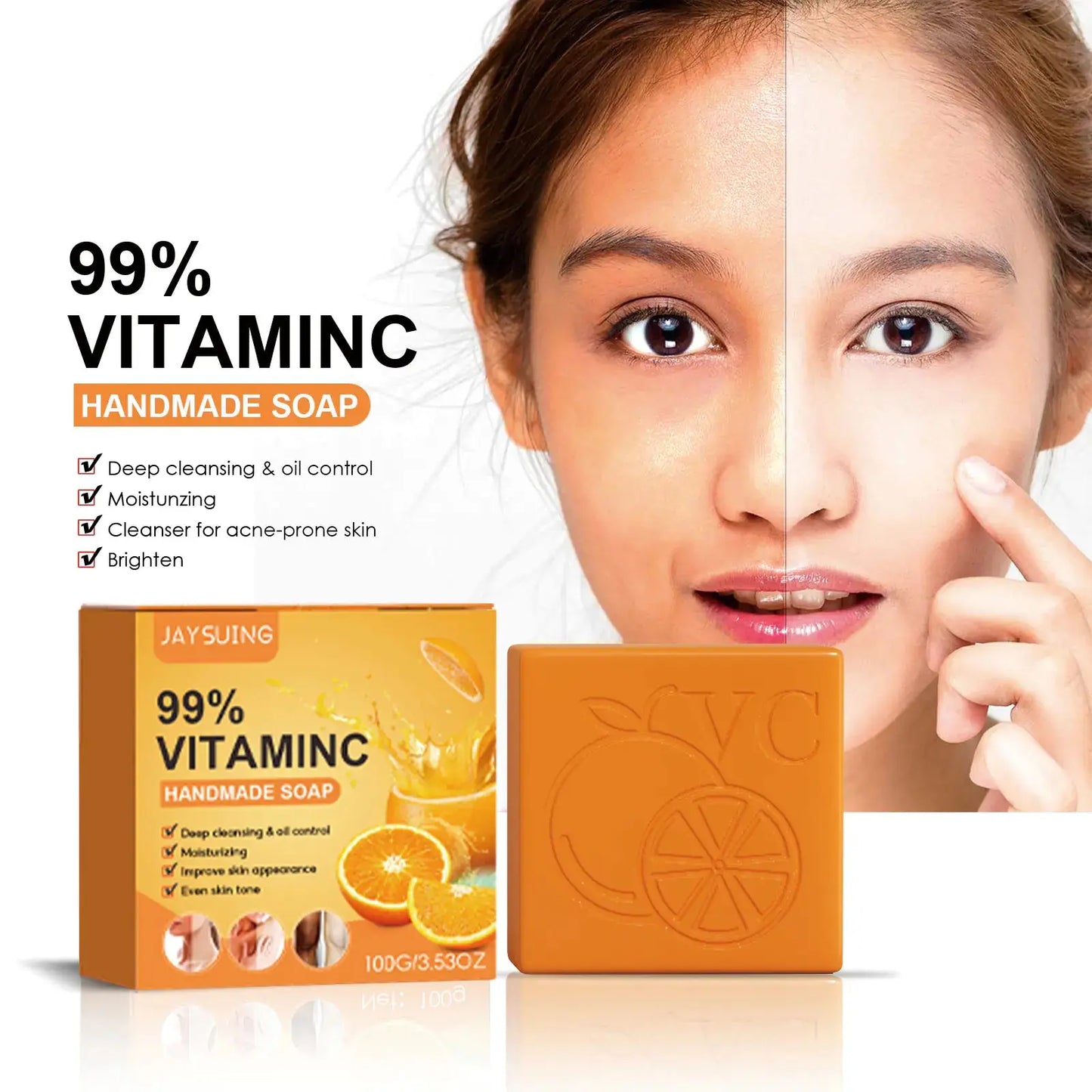 Jaysuing VC Skin Brightening Soap for Body Care Isra