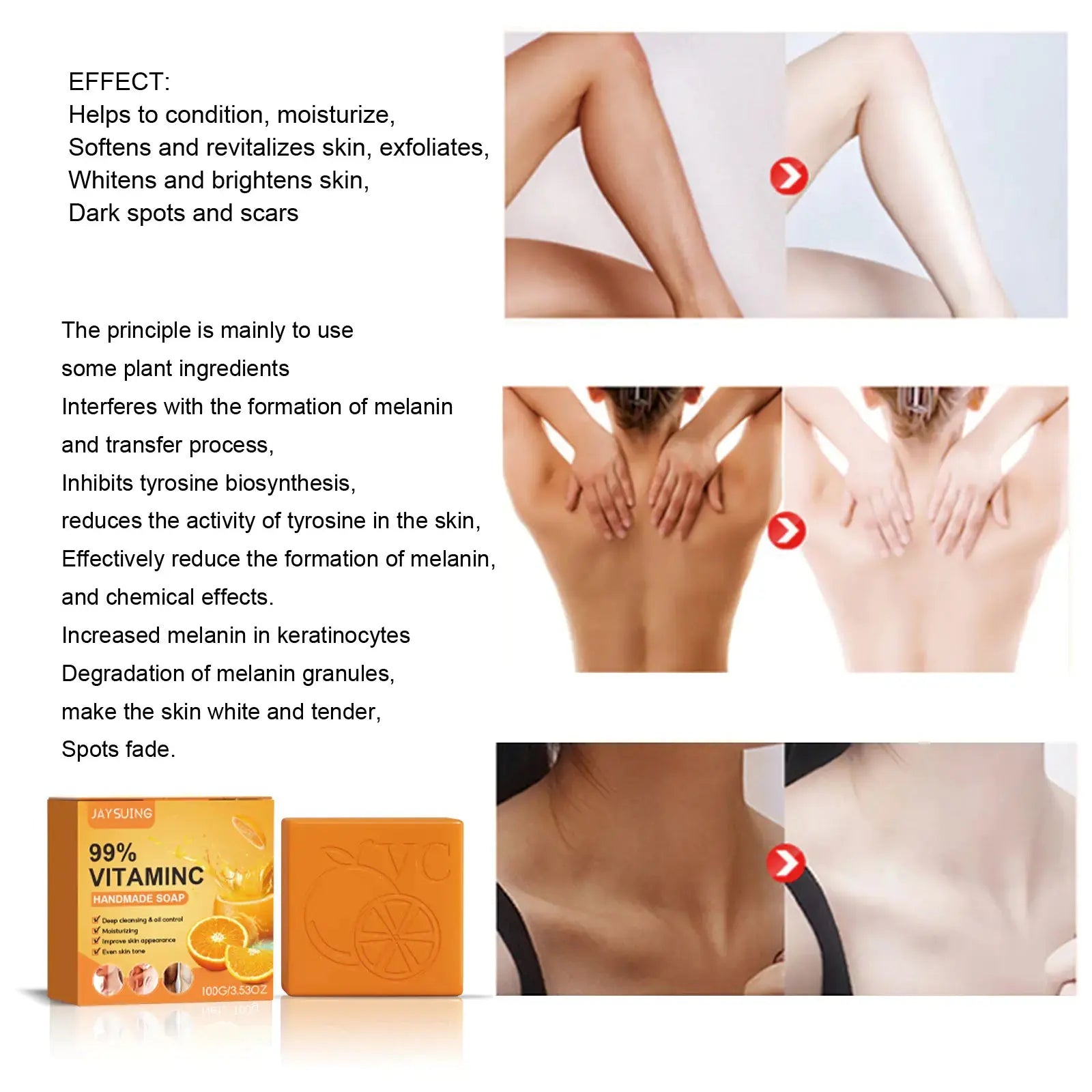 Jaysuing VC Skin Brightening Soap for Body Care Isra