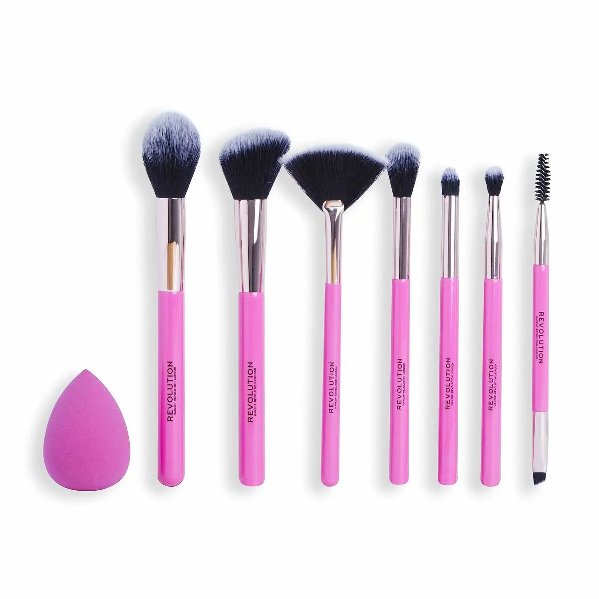 Set of Make-up Brushes Revolution Make Up The Brush Edit Pink 8 Pieces Revolution Make Up