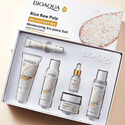 Smooth Rice Extract Skincare Set for Skin Hydration Absorbs Quickly and Leaves Skin Soft and Moisturized Isra