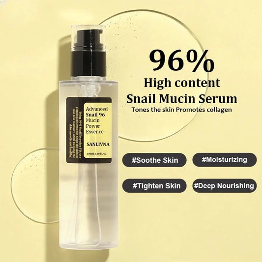 Snail Mucin 96% Korean Skin Care Facial Essence Fading Fine Lines Repair Essence Firming Facial Snail Brightening Anti-Aging Isra