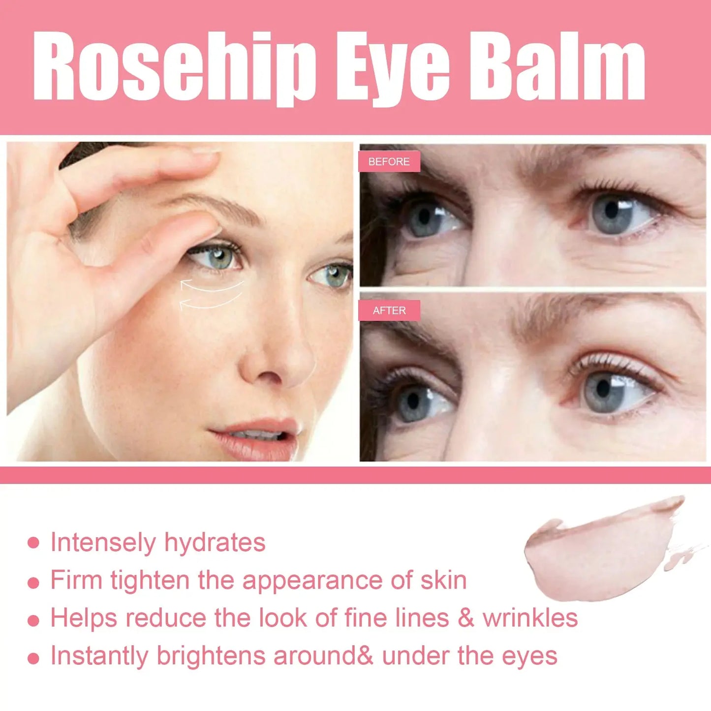 Women Extra Renewing Rosehip Eye Balm For Face Lifting Moisturizing Balm Stick Deep Hydration Moisturizer Eye Care Isra