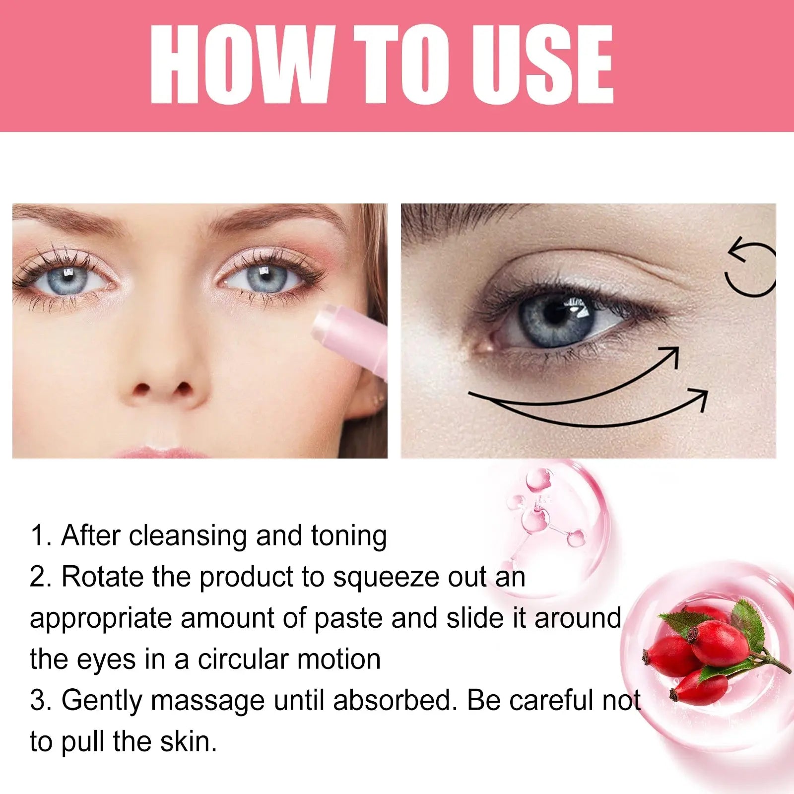 Women Extra Renewing Rosehip Eye Balm For Face Lifting Moisturizing Balm Stick Deep Hydration Moisturizer Eye Care Isra