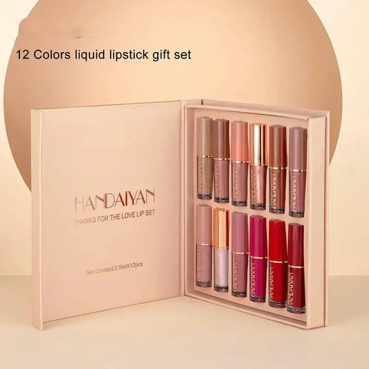 12 Color Liquid Lipstick Set - Authentic Lip Gloss Isra