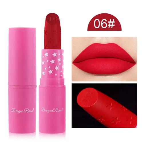 9 Colors Waterproof Rose Red Velvet Matte Lipstick Moisturizing Long Isra