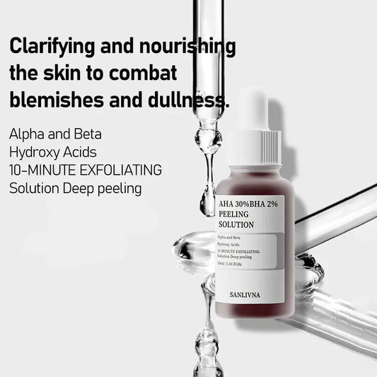 AHA 30%+BHA 2% Exfoliating Face Salicylic Acid Serum 10% Niacinamide + 1% Zinc, 10% Hexapeptide Serum Moisturizing Face Skincare Isra