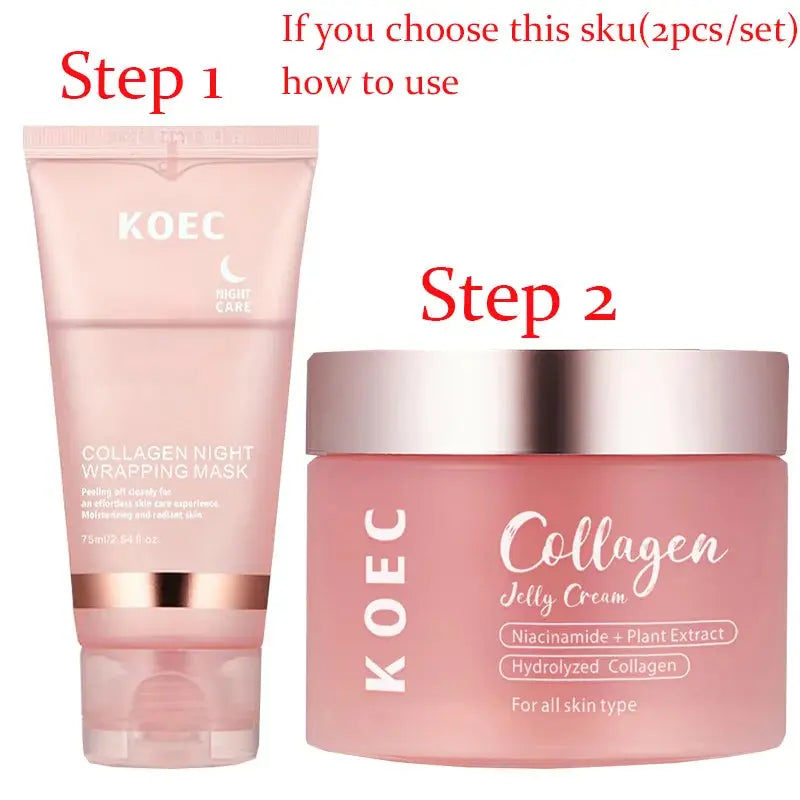 Collagen Overnight Wrapping Peel Off Facial Mask, Korean Collagen Night Wrapping Mask Deeply Hydrates Night Care Mask Cream 75ml Isra