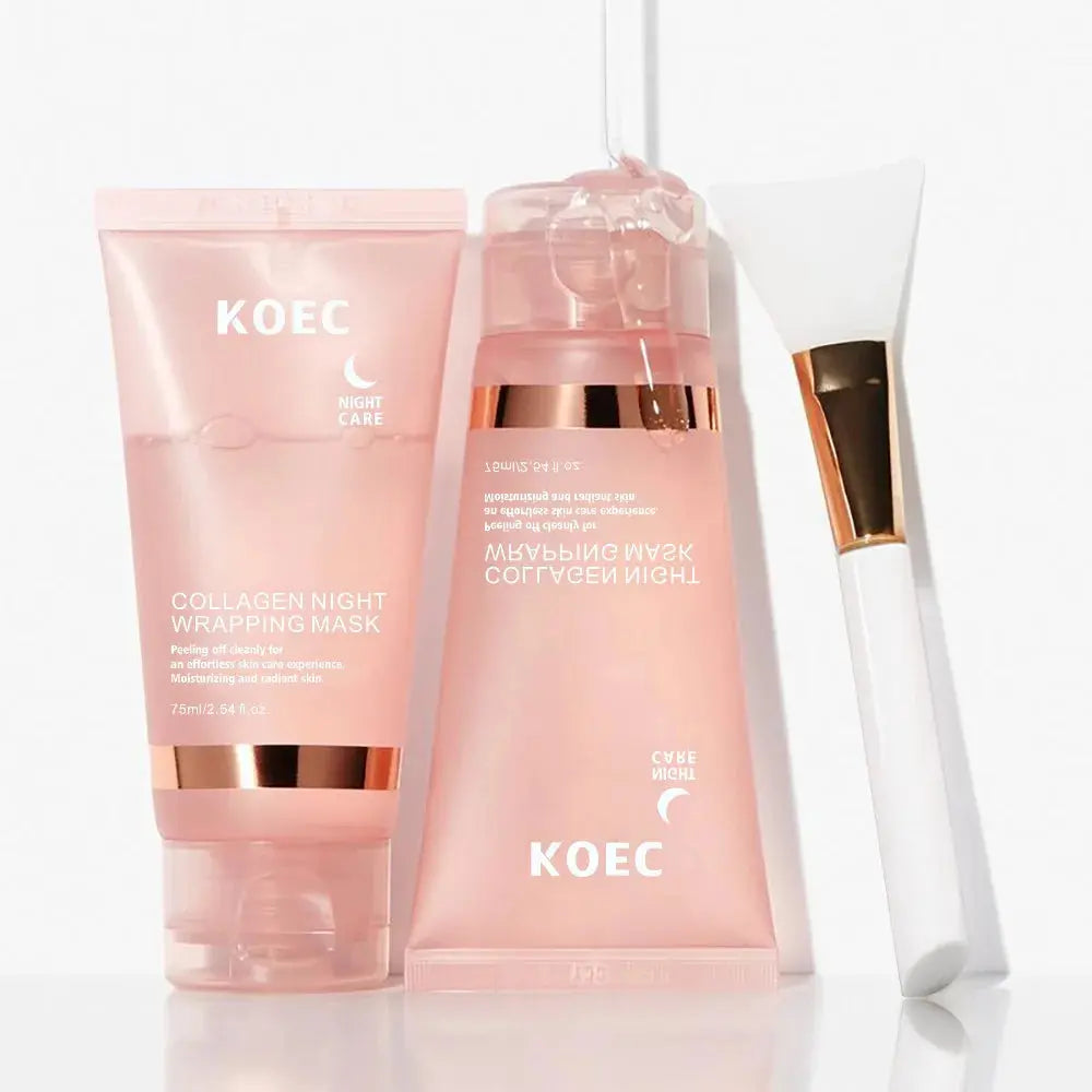 Collagen Overnight Wrapping Peel Off Facial Mask, Korean Collagen Night Wrapping Mask Deeply Hydrates Night Care Mask Cream 75ml Isra