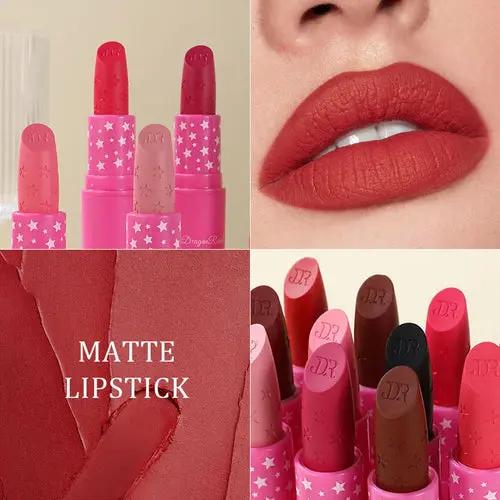 9 Colors Waterproof Rose Red Velvet Matte Lipstick Moisturizing Long Isra