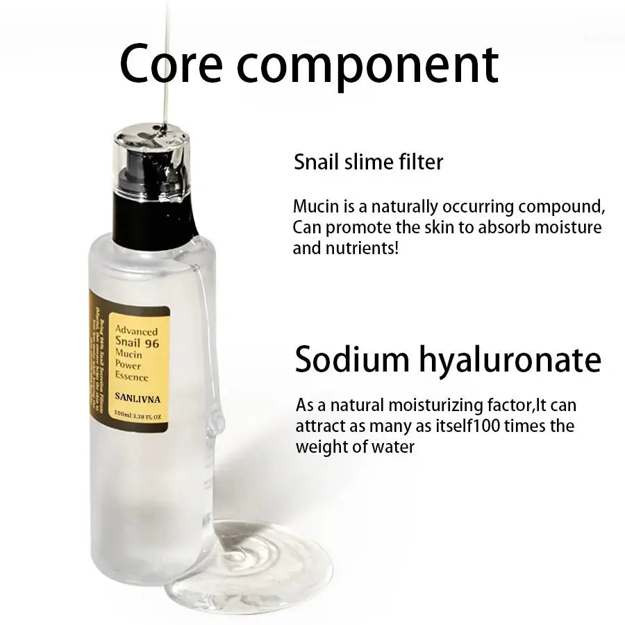Snail Mucin 96% Korean Skin Care Facial Essence Fading Fine Lines Repair Essence Firming Facial Snail Brightening Anti-Aging Isra
