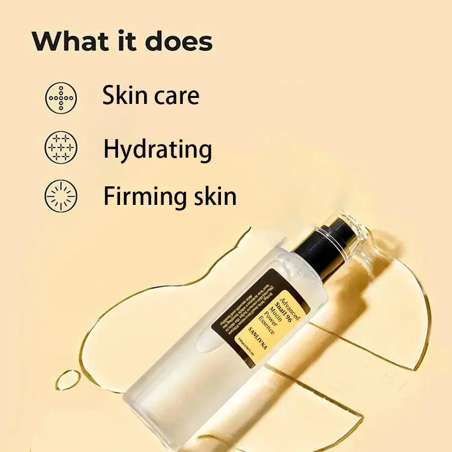 Snail Mucin 96% Korean Skin Care Facial Essence Fading Fine Lines Repair Essence Firming Facial Snail Brightening Anti-Aging Isra
